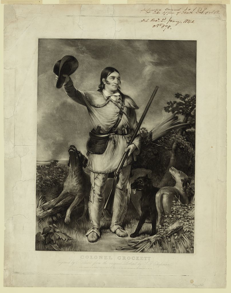Colonel Crockett / engraved by C. Stuart from the original portrait by J.G. Chapman.