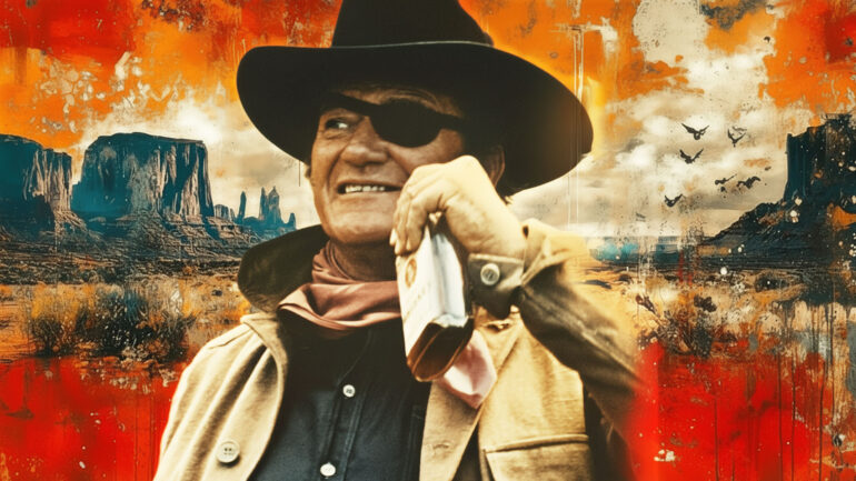 John Wayne in True Grit graphic image