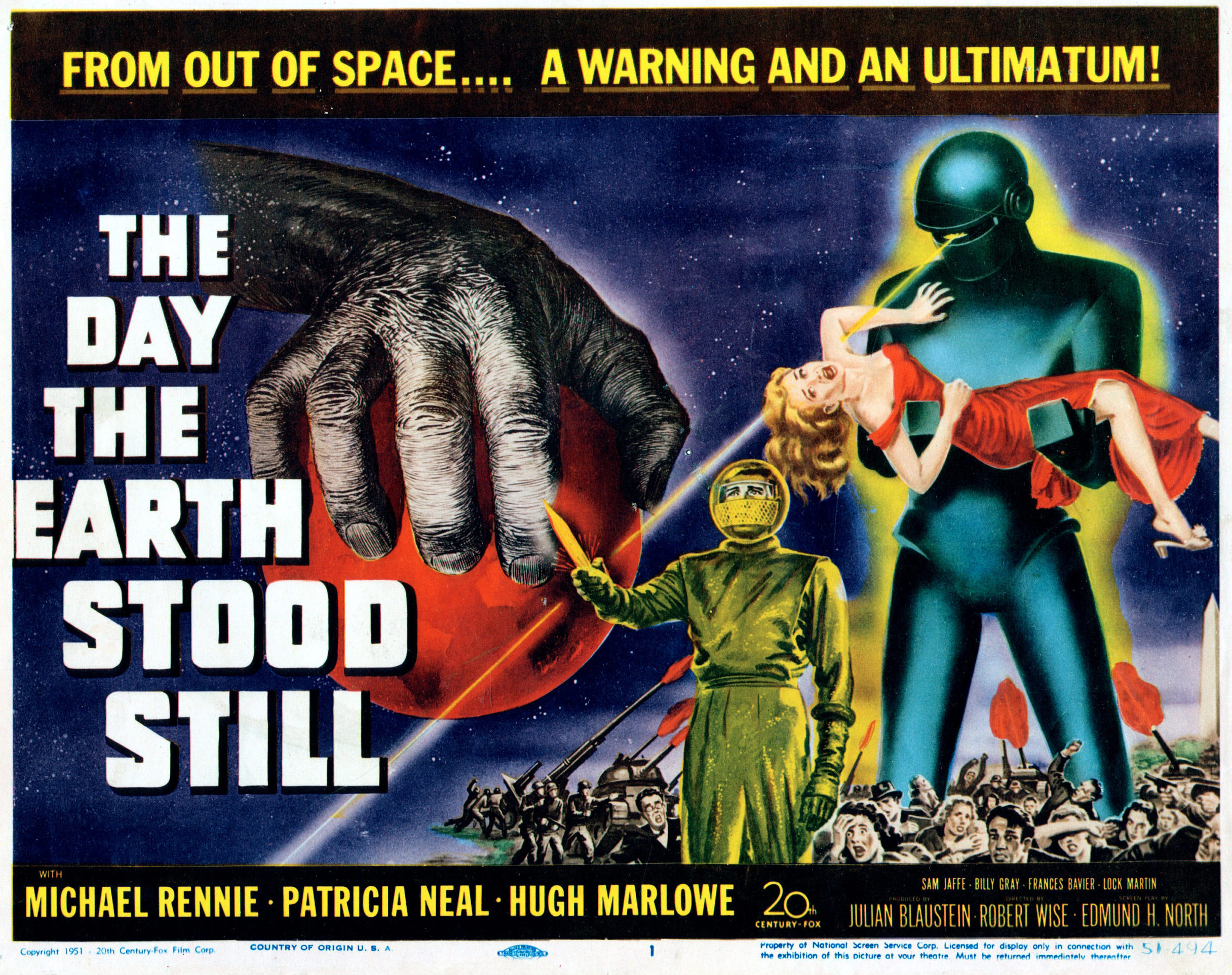 THE DAY THE EARTH STOOD STILL, US poster, 1951,