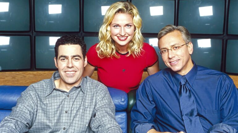 LOVELINE, from left: Adam Carolla, Kris McGaha, Dr. Drew Pinsky, 1996-2000