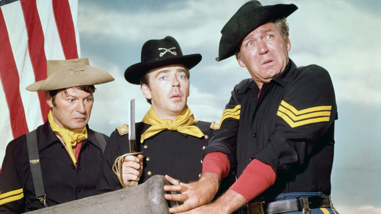 F TROOP, (from left): Larry Storch, Ken Berry, Forrest Tucker, 1965-67