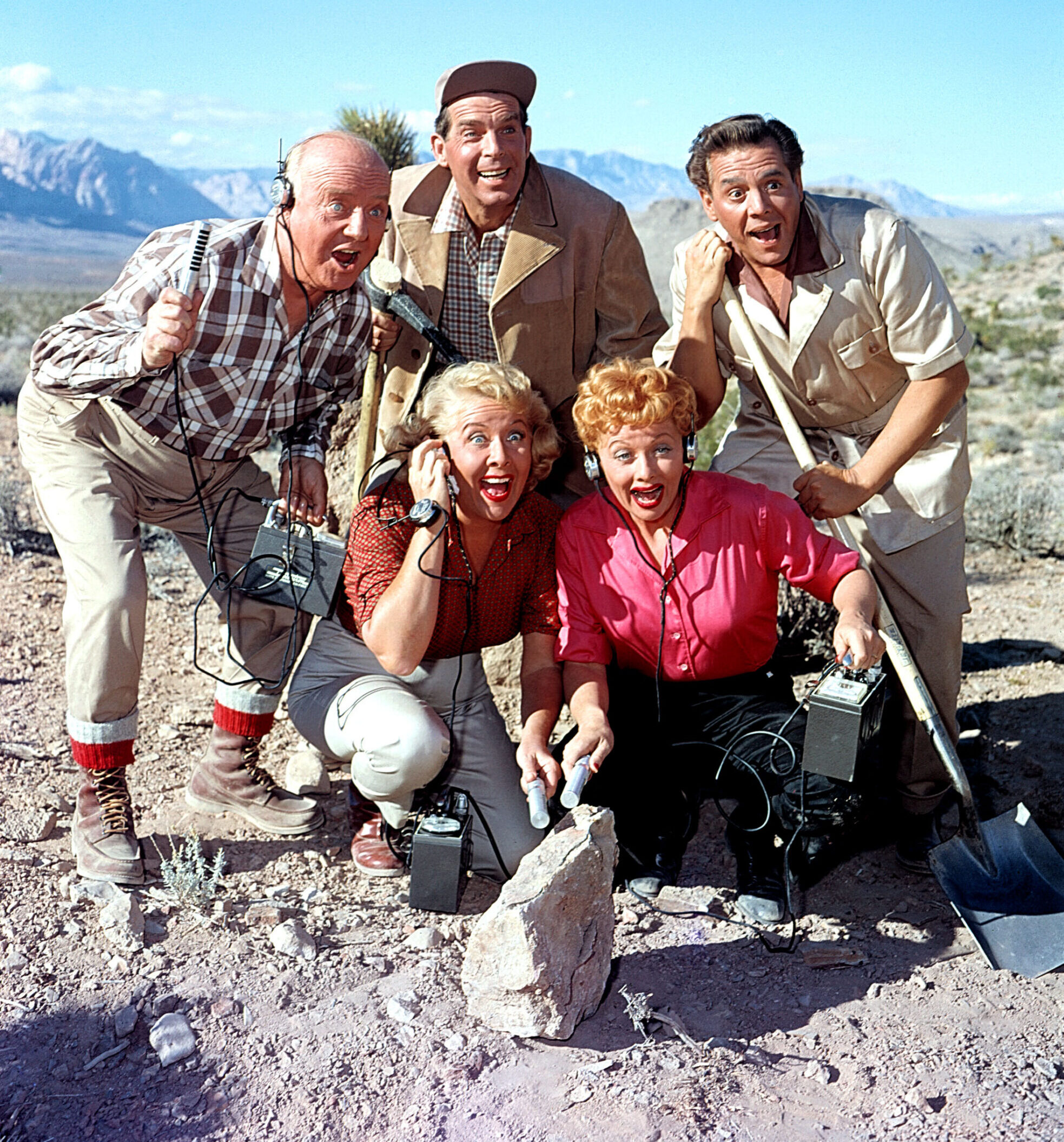 THE LUCY-DESI COMEDY HOUR, William Frawley, Fred MacMurray, Vivian Vance, Lucille Ball, Desi Arnaz, 'Lucy Hunts Uranium,' 1958, 1957-1960