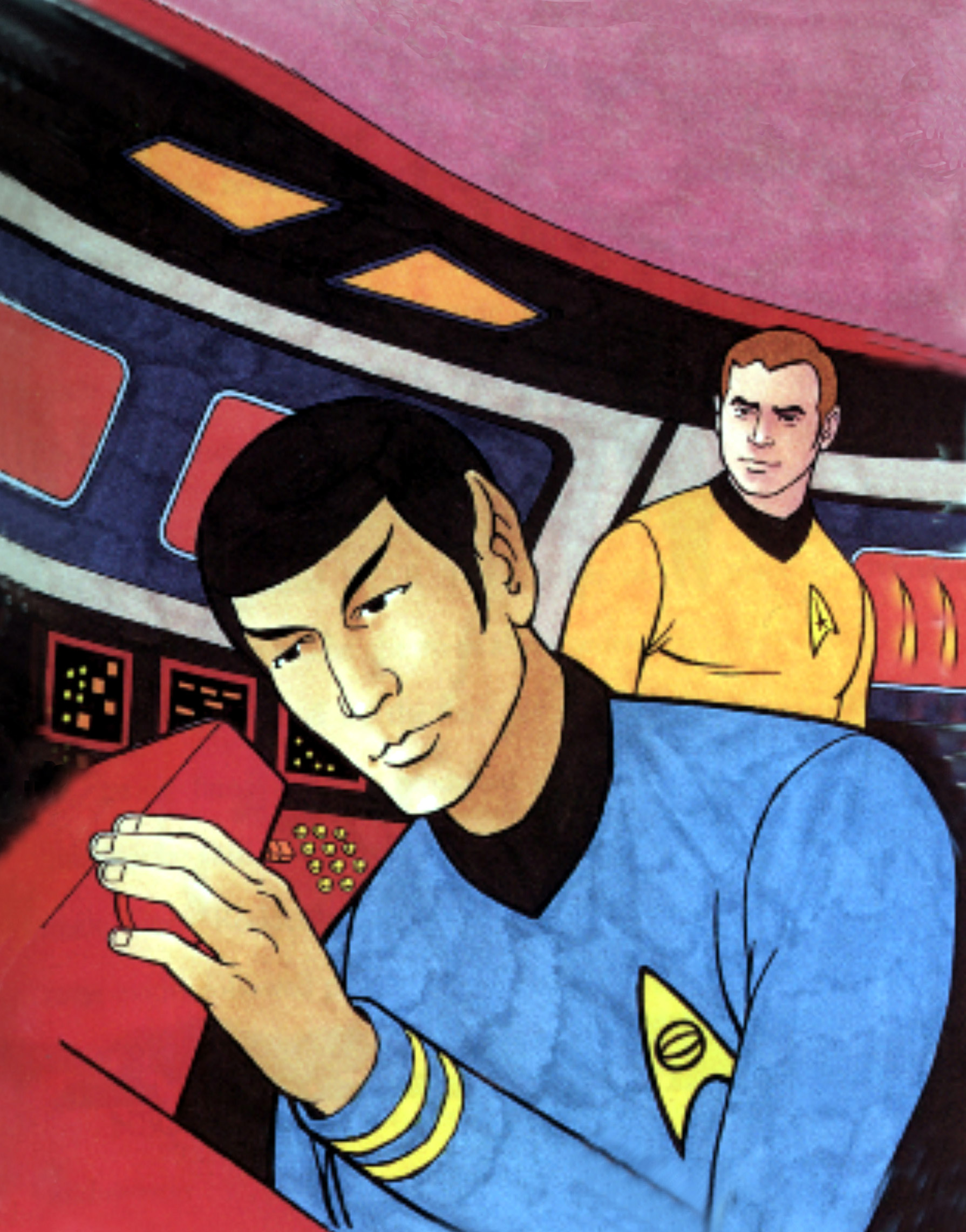 STAR TREK (animated series), Spock, Kirk, 1973-1975.