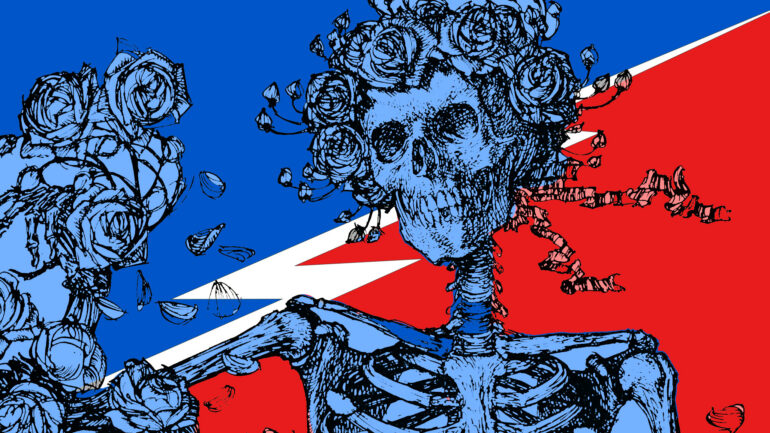 Grateful Dead Skull & Roses graphic