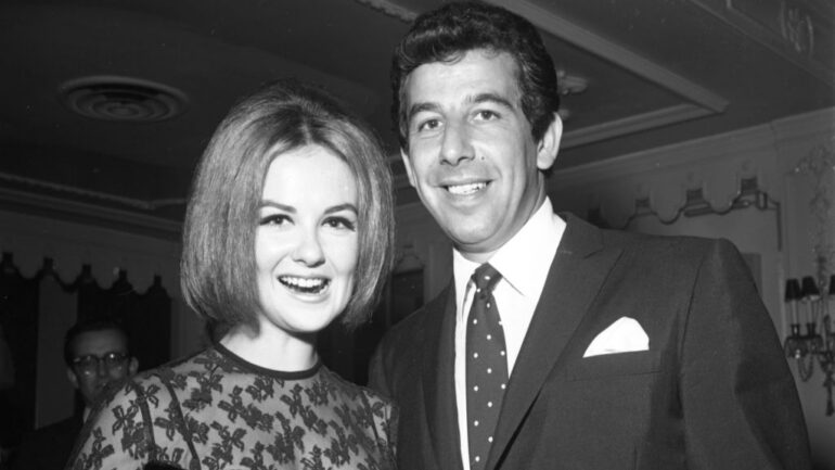 CIRCA 1964: Entertainer Shelley Fabares poses for a portrait with her husband Lou Adler at an event in circa 1964 in Los Angeles, California