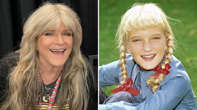 Susan Olsen in 2026 and as Cindy Brady