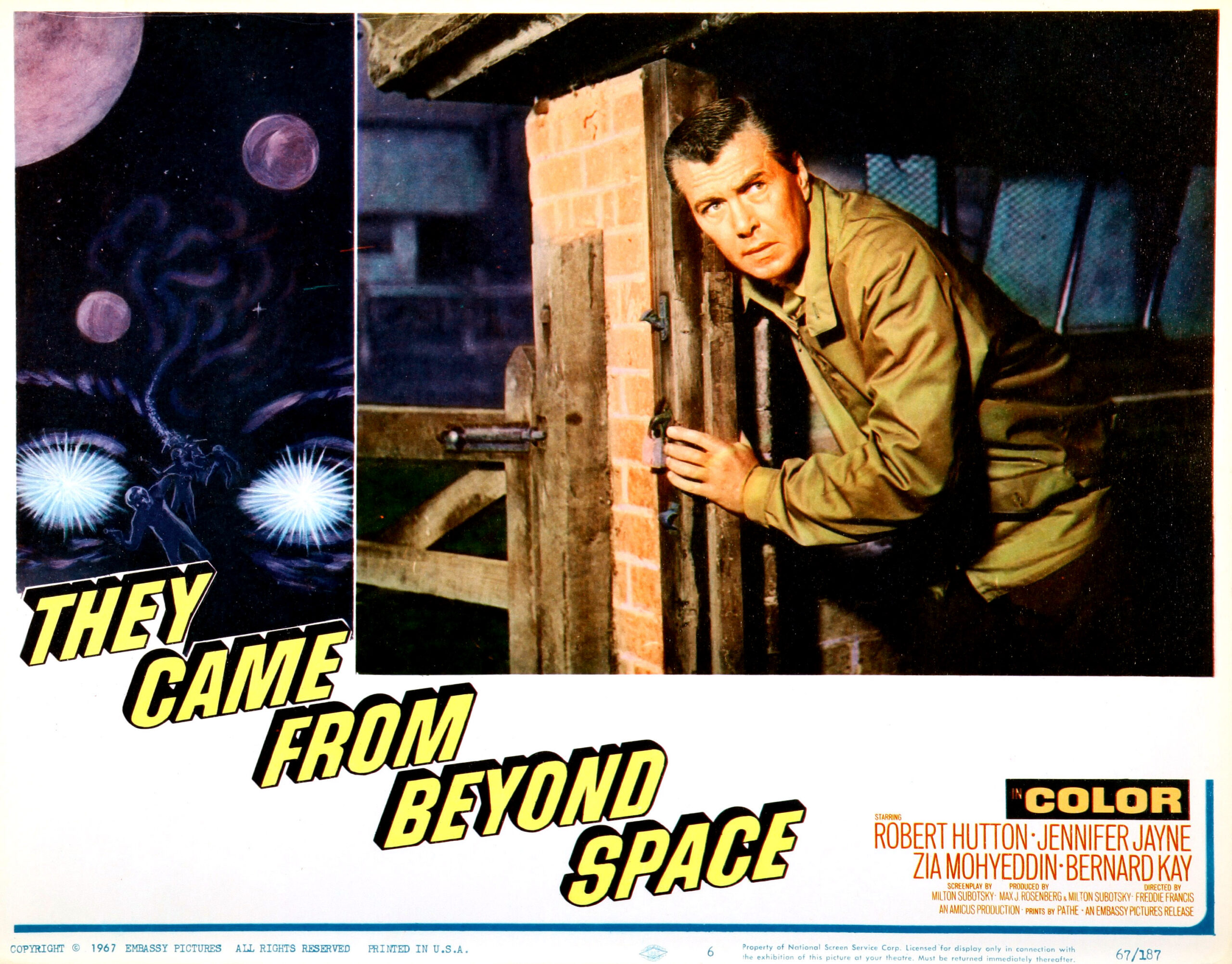 THEY CAME FROM BEYOND SPACE, US lobbycard, Robert Hutton, 1967