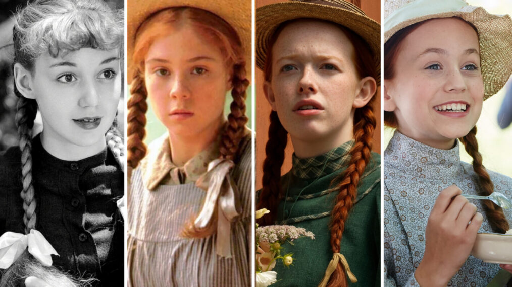 ANNE WITH AN E, (aka ANNE), Amybeth McNulty in 'A Dense and Frightful Darkness', (Season 3, episode 309, aired November 17, 2019), ph: Ken Woroner / ©Netflix / Courtesy Everett Collection; ANNE OF GREEN GABLES, Anne Shirley, 1934; ANNE OF GREEN GABLES, Megan Follows, Colleen Dewhurst, 1985 TV Movie