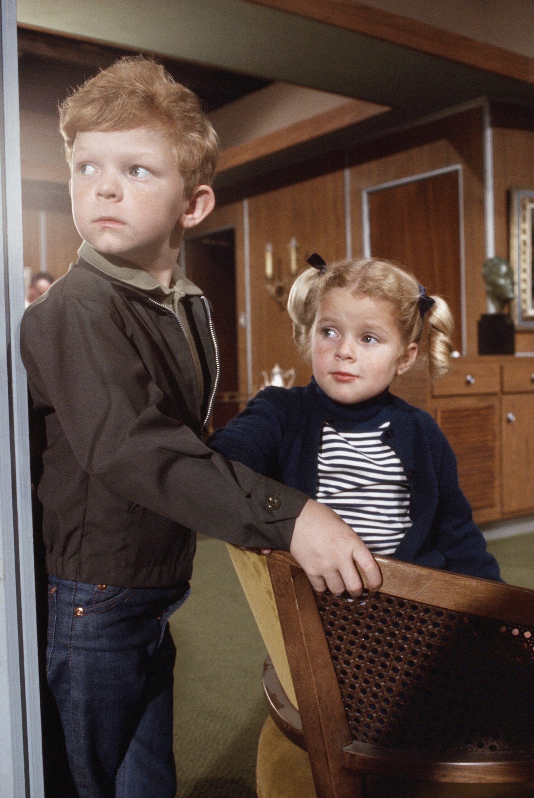 FAMILY AFFAIR, from left, Johnny Whitaker, Anissa Jones, on-set, 1966-71 (1967 photo).