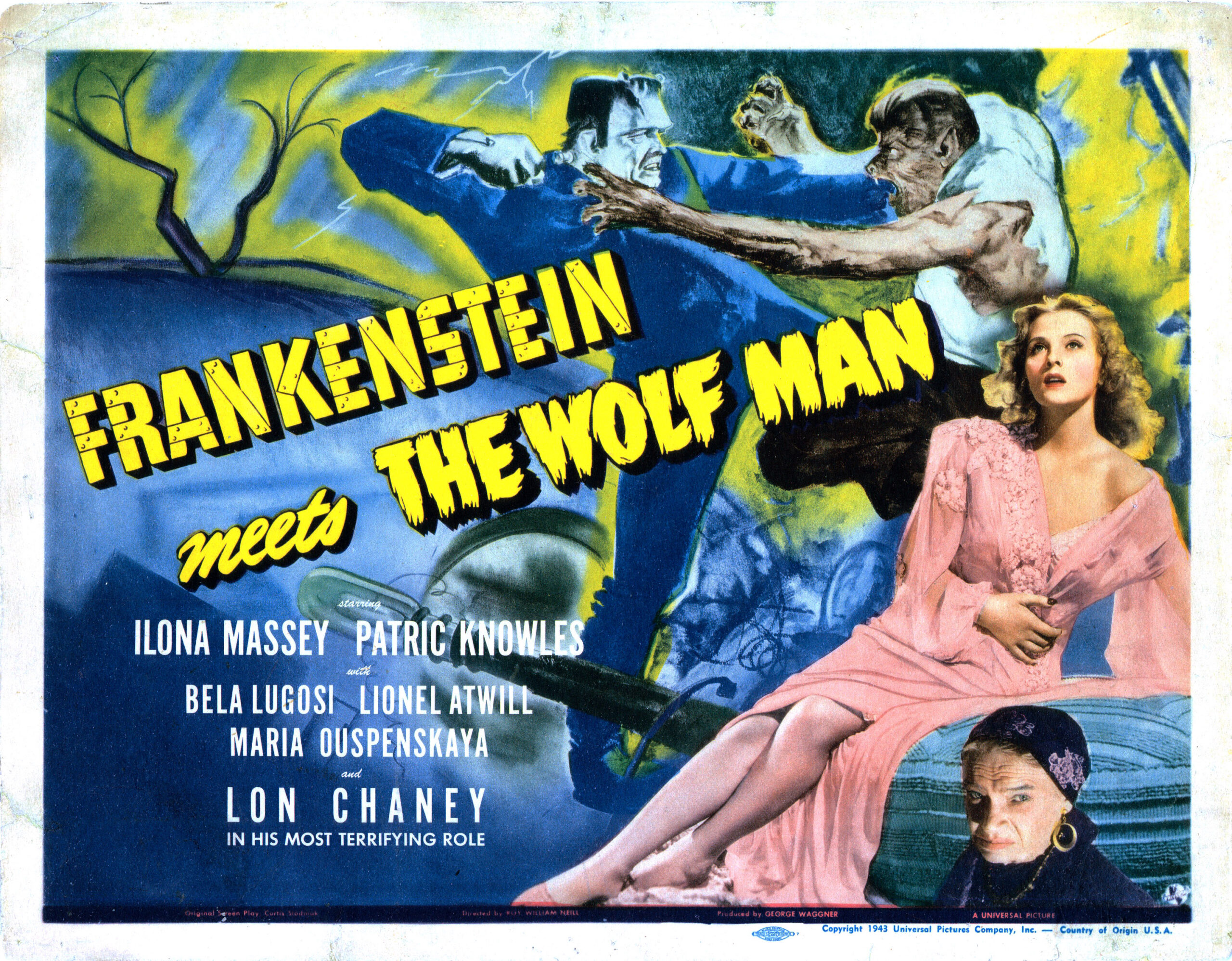 FRANKENSTEIN MEETS THE WOLF MAN, Ilona Massey, Maria Ouspenskaya, 1943