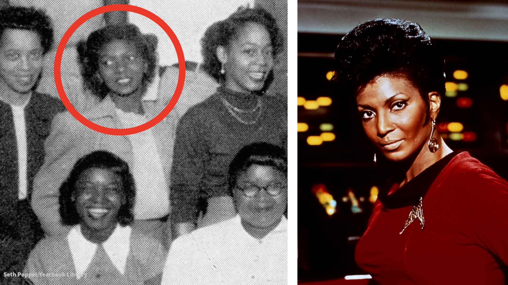 Nichelle Nichols High school photo and in Star Trek