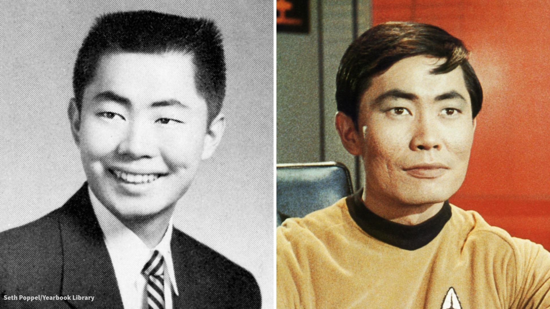 George Takei High school photo and in Star Trek