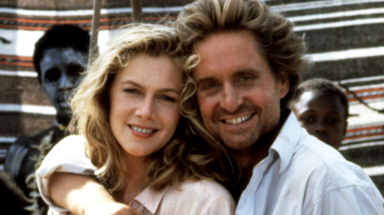 JEWEL OF THE NILE, Kathleen Turner, Michael Douglas