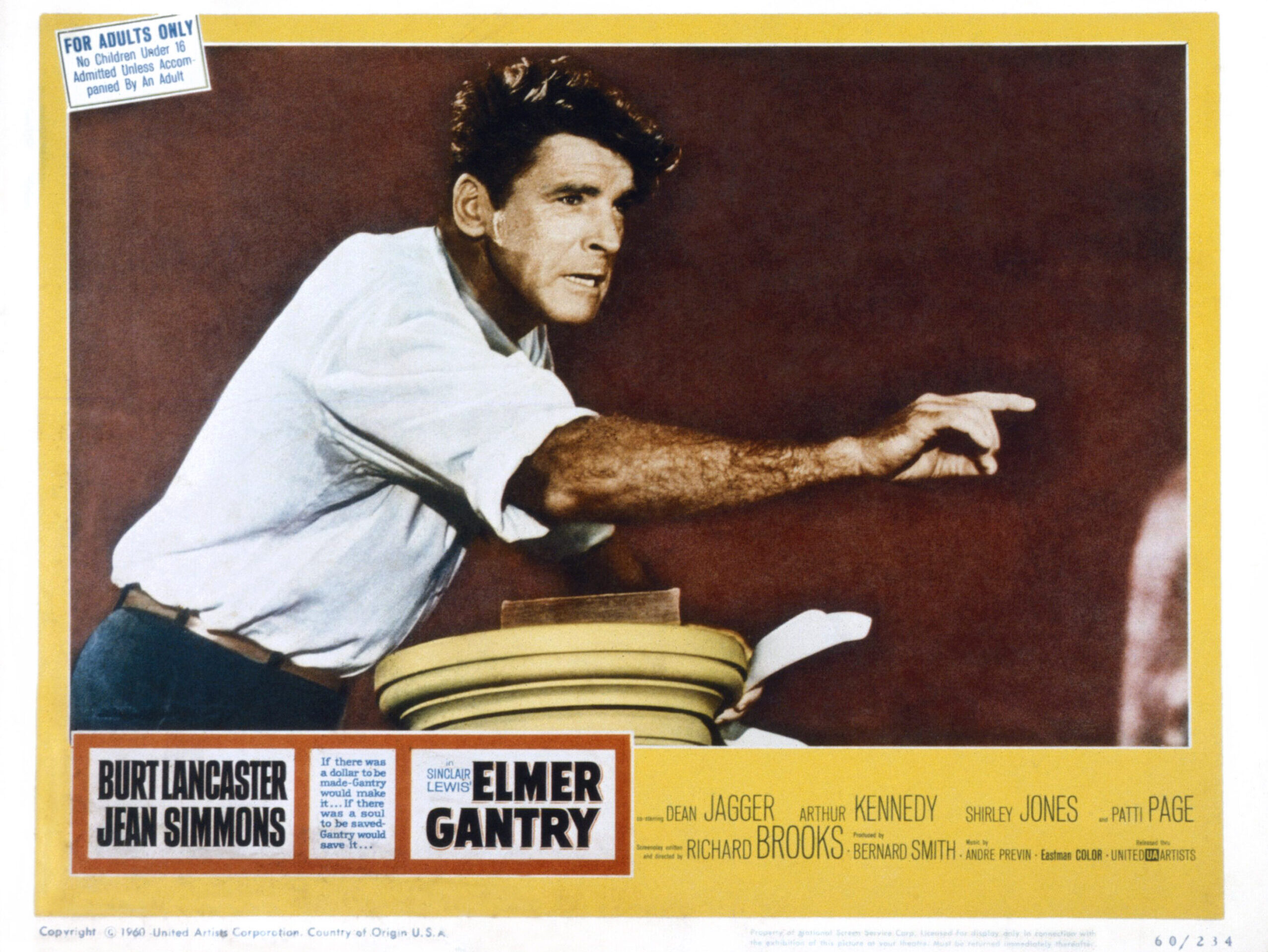 ELMER GANTRY, Burt Lancaster, 1960